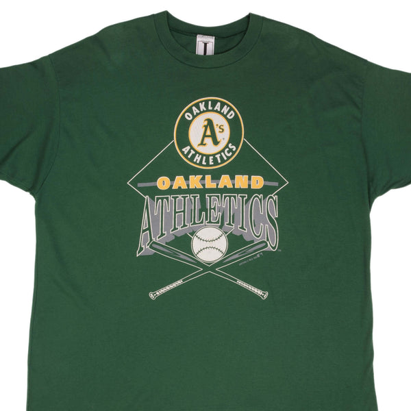 Vintage MLB Oakland Athletics Tee Shirt 1993 Size 3XL Made In USA With Single Stitch Sleeves