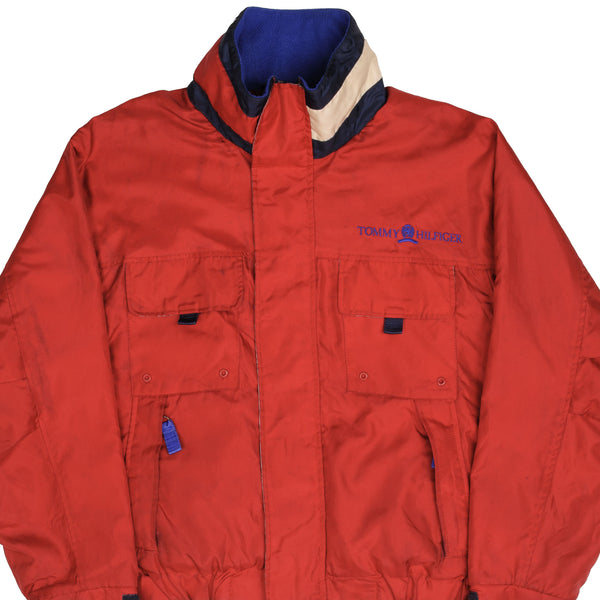 Vintage Tommy Hilfiger Red Rain Jacket 1990S Size Large