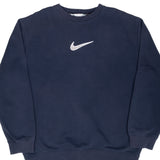 Vintage Nike Big Swoosh Blue Sweatshirt 2000S Size XL