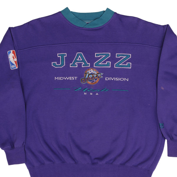 Vintage Nba Utah Jazz Embroidered Sweatshirt 1990S Size XL