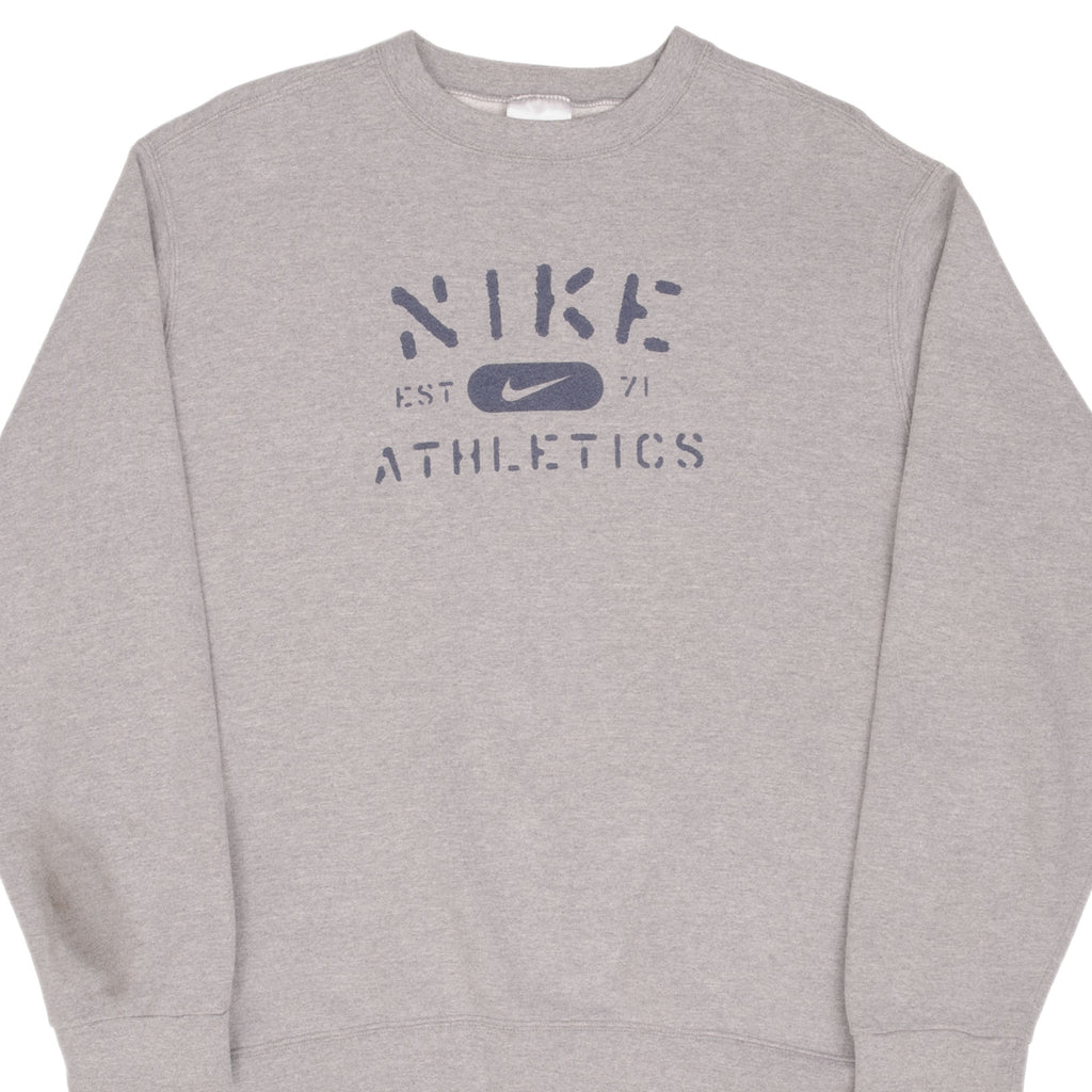 Vintage Gray Nike Athletic Est. 71 Sweatshirt 1990S Size XL Made In USA