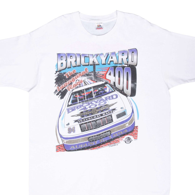 Vintage Nascar Indianapolis Brickyard 400 1994 Tee Shirt Size Size XL Made In USA With Single Stitch Sleeves