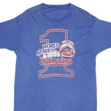 Vintage Blue MLB New York Mets World Series Champions 1986 Tee Shirt Size Large With Single Stitch