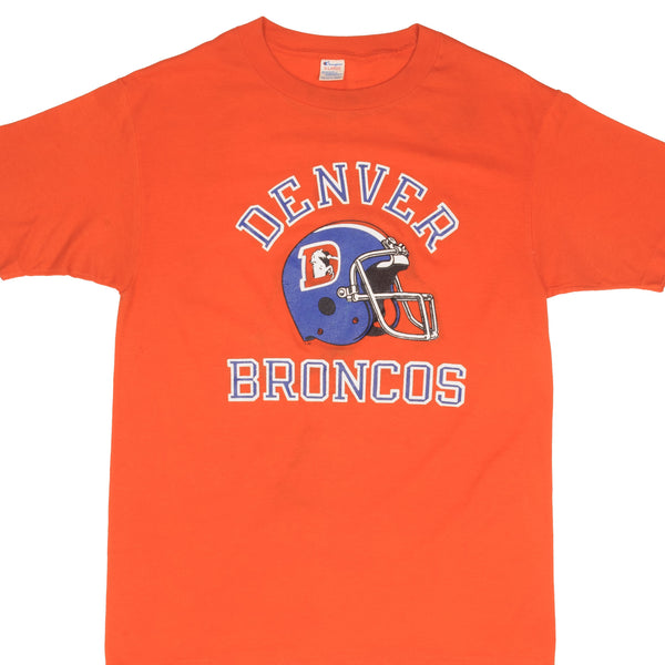 Vintage NFL Denver Broncos 1980S Champion Tee Shirt Size Medium Made In USA With Single Stitch Sleeves