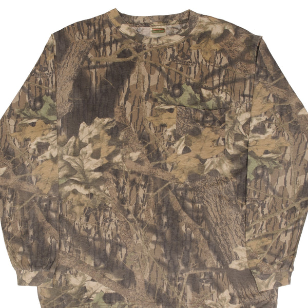 Vintage Hunting Mossy Oak Break Up Camo Long Sleeve Tee Shirt Size XL