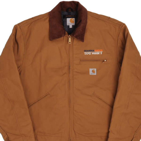 Vintage Carhartt Detroit Style Blanket Lined Worker Jacket 1990S Size Large Made In USA Deadstock