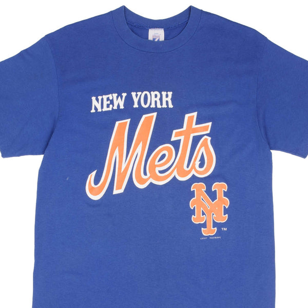 Vintage Blue MLB New York Mets 1988 Tee Shirt Size Medium Made In USA With Single Stitch