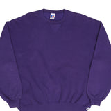 Vintage Russell Athletic Blank Purple Crewneck Sweatshirt 1990S XL Made In Usa