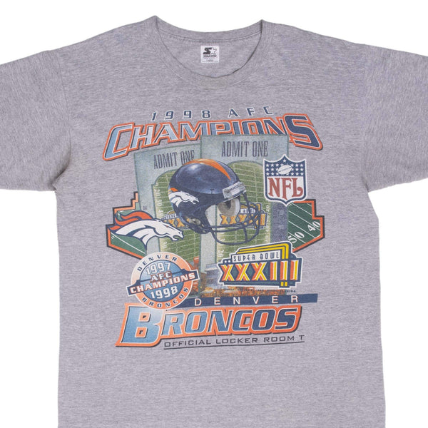 Vintage Nfl Denver Broncos AFC Champions 1998 Tee Shirt Size Large Made In USA