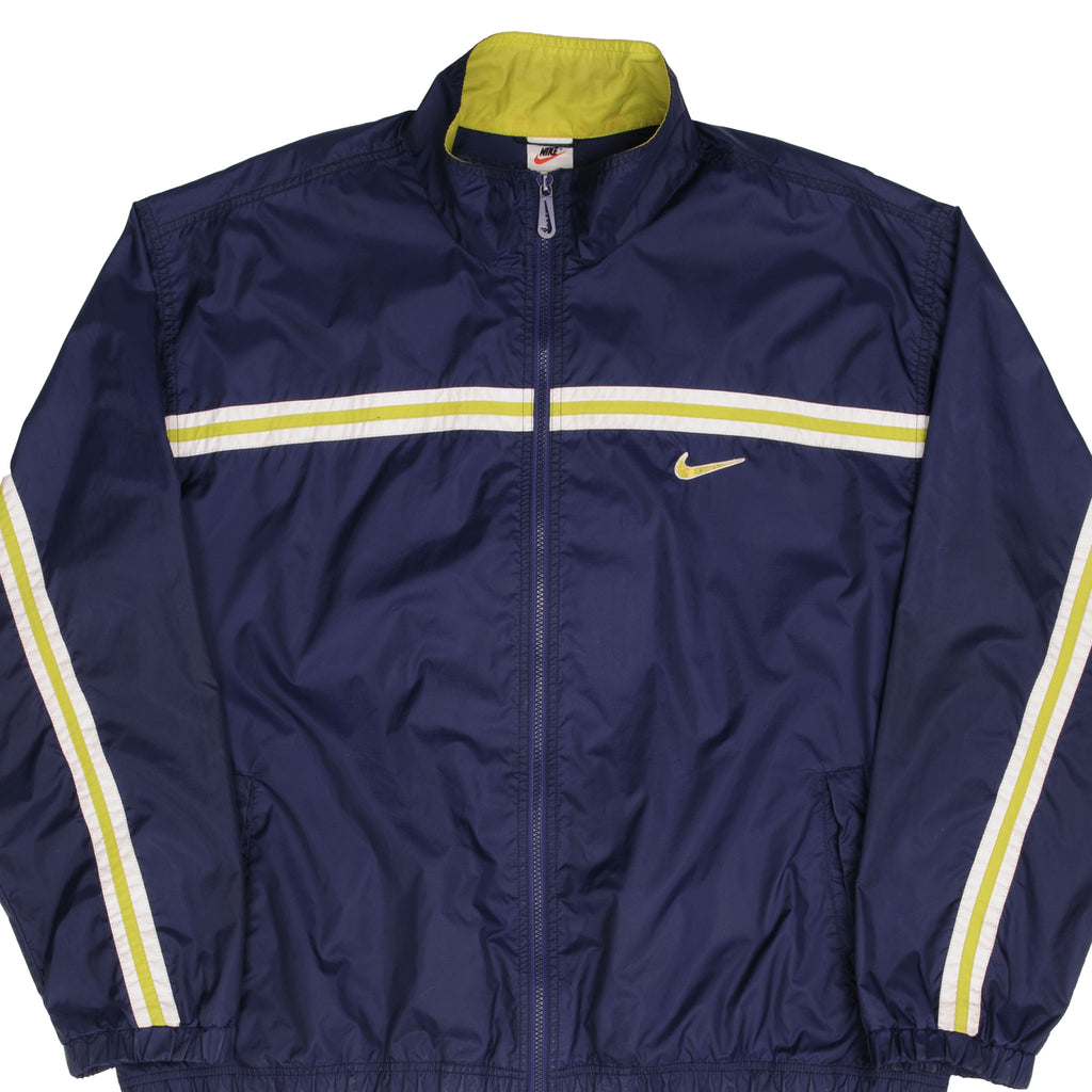 Vintage Nike Big Swoosh Blue Windbreaker Jacket 1990S Size XL