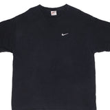 CAMISETA VINTAGE NIKE CLASSIC SWOOSH NEGRA DE LOS AÑOS 90, TALLA XL, FABRICADA EN EE. UU.