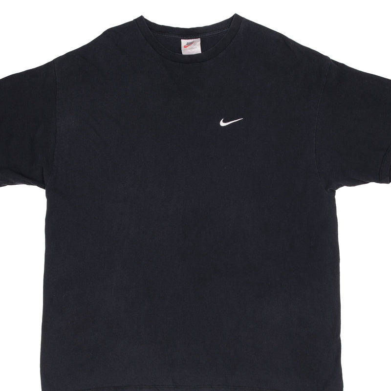 VINTAGE NIKE CLASSIC SWOOSH BLACK TEE SHIRT 1990S SIZE XL MADE IN USA