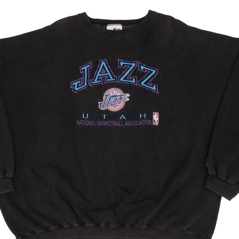 SUDADERA VINTAGE DE LA NBA CON BORDADO DE LOS UTAH JAZZ, AÑOS 90, TALLA 4XL, FABRICADA EN EE. UU.