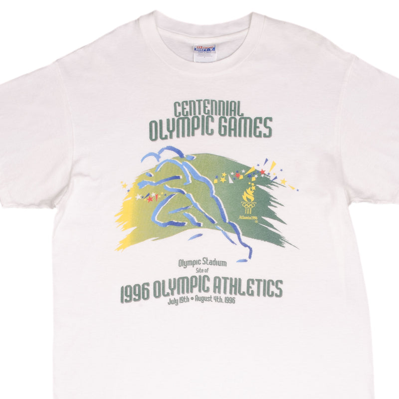 Vintage Atlanta Centennial Olympic Games 1996 Tee Shirt Size Large With Single Stitch Sleeves