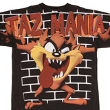 Bootleg All Over Print Looney Tunes Taz Mania Tee Shirt Size Xl Single Stitch