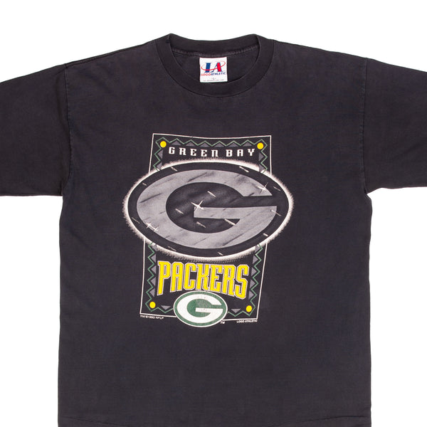 Vintage Nfl Green Bay Packers 1993 Black Tee Shirt Size Large Made In USA With Single Stitch Sleeves