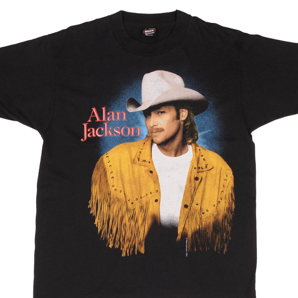 Vintage Alan Jackson A lot About Livin And A Little Bout Love Tee Shirt 1993 Medium Made In USA With Single Stitch Sleeves