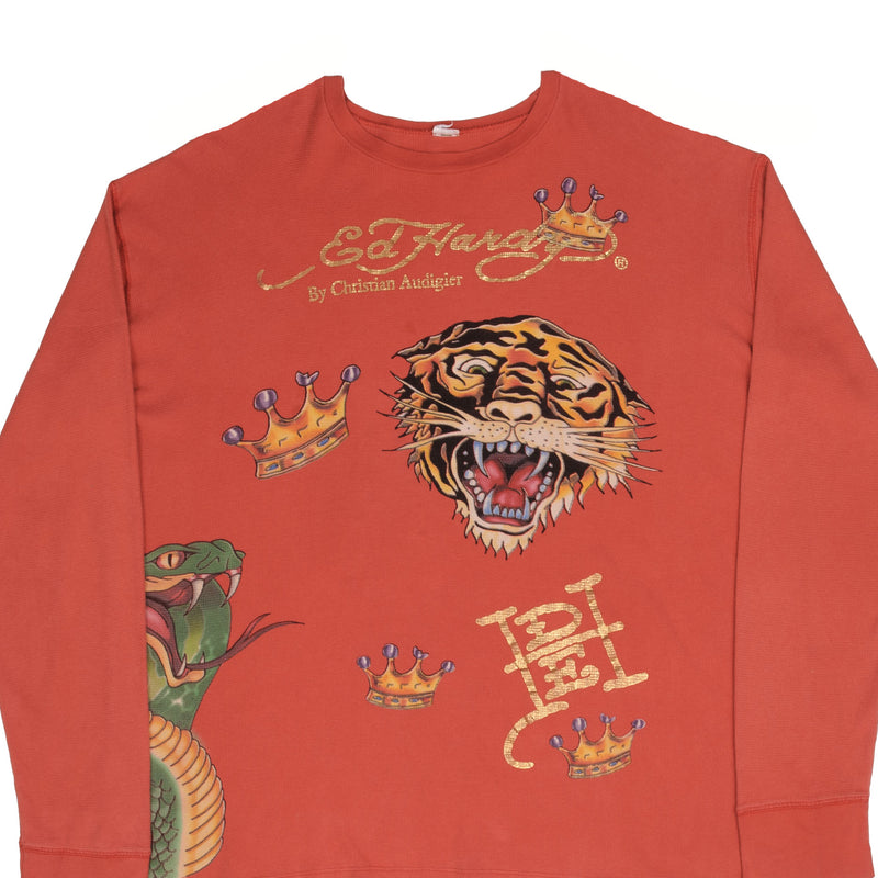 Vintage Ed Hardy By Christian Audigier Long Sleeve Tee Shirt 2000S Size 3XL