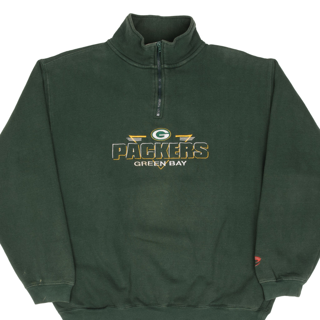 Vintage Nfl Green Bay Packers Quarter Zip Sweatshirt 1990S Size Large