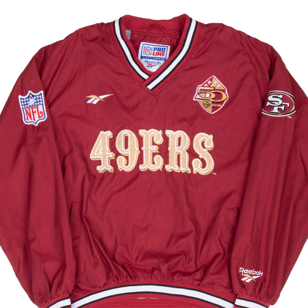 Vintage Nfl San Francisco 49Ers 1996 50th Anniversary Reebok Pull Over Jacket Size Medium