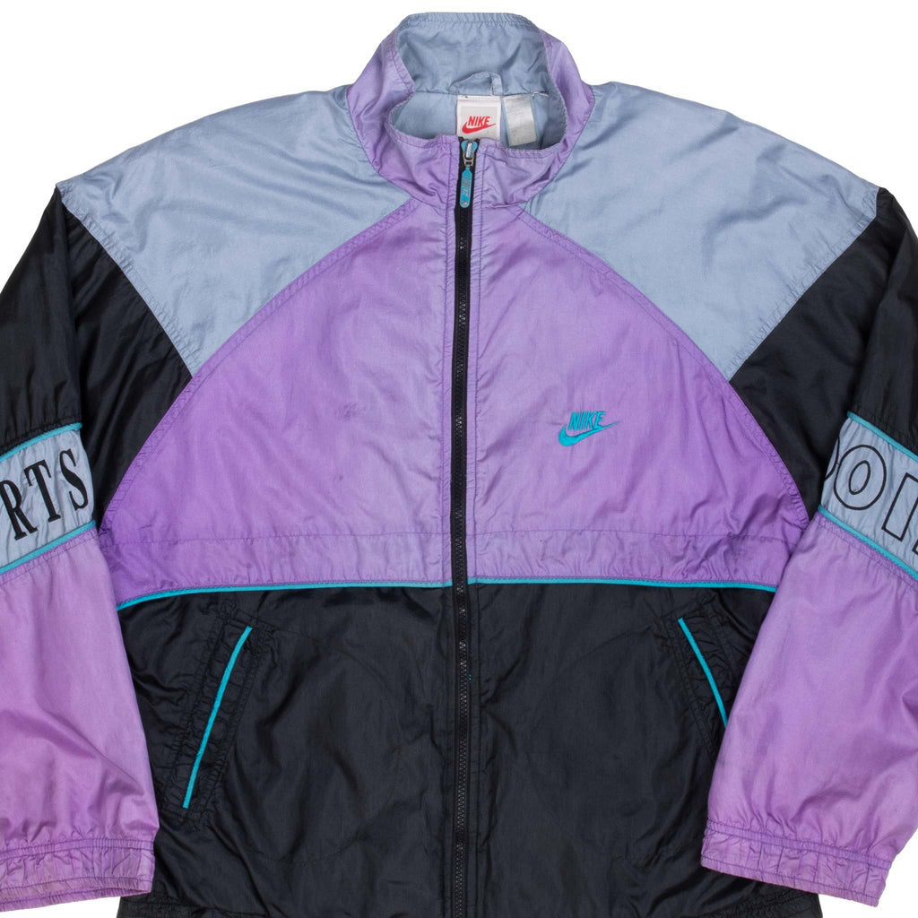 Vintage Nike Swoosh Purple Windbreaker Jacket Late 1980S Size Medium