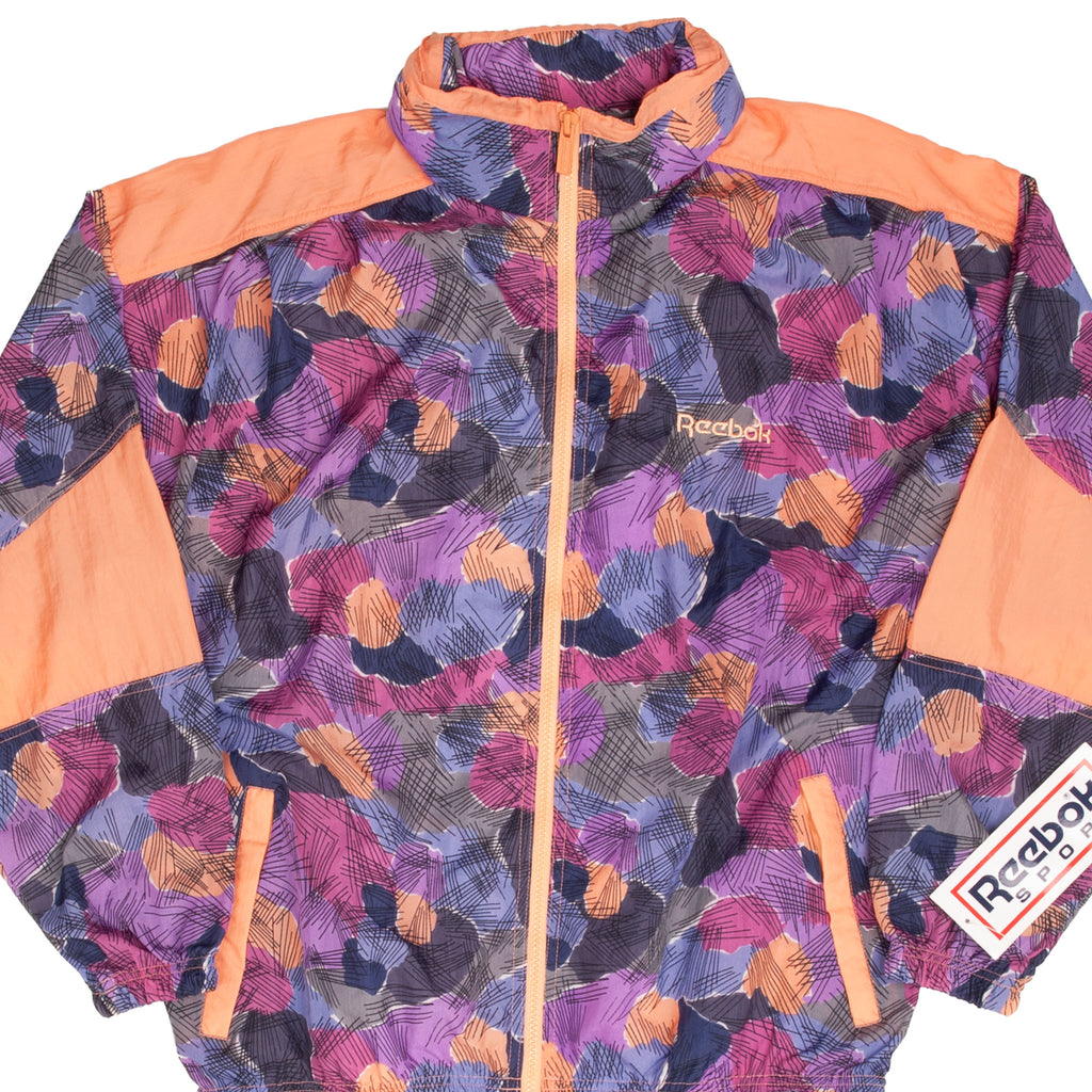 Vintage Reebok Purple Windbreaker Jacket 1990S Size Small Deadstock