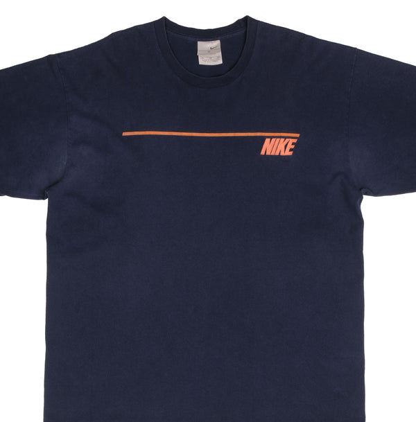 Vintage Nike Spellout Navy Blue Tee Shirt 2000S Size XL