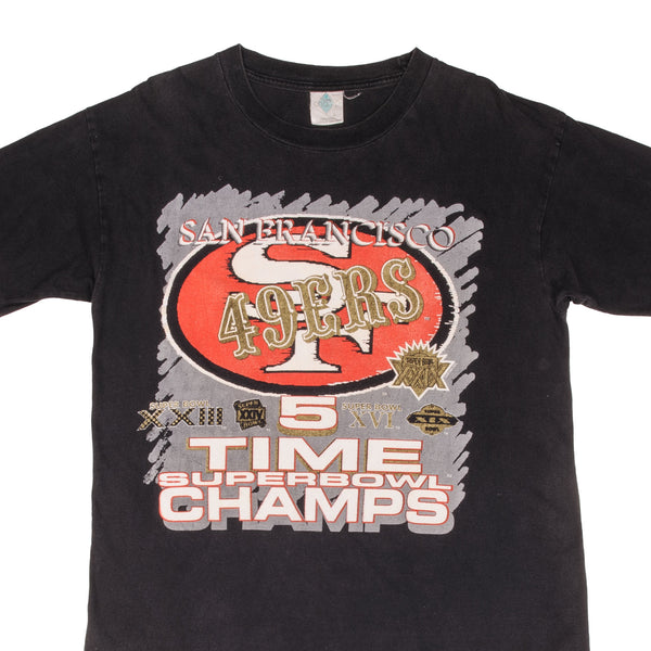 Vintage NFL San Francisco 49Ers Five Time Super Bowl Champs Tee Shirt 1994 Size Large 