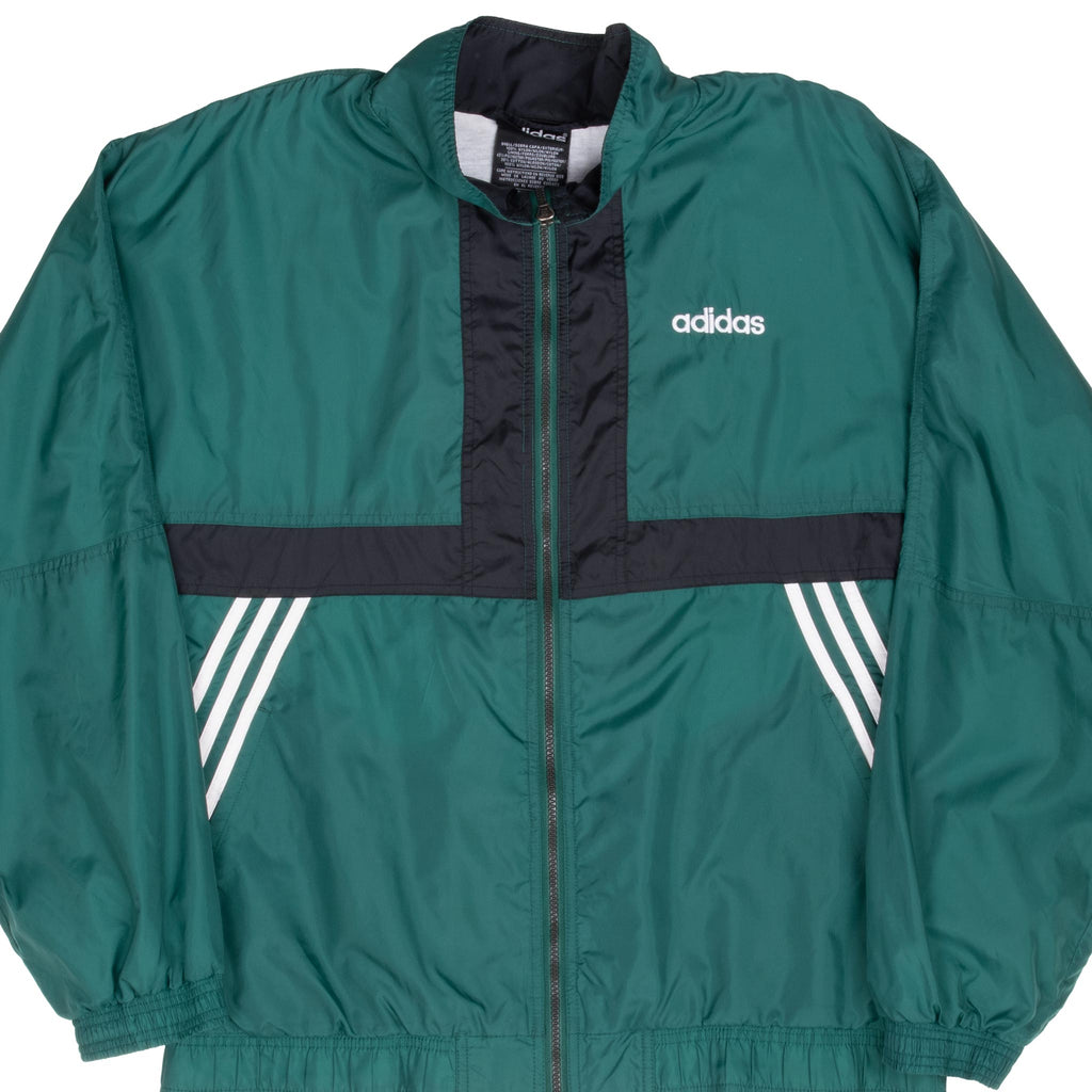 Vintage Adidas Green Windbreaker Jacket 1990S Size Large