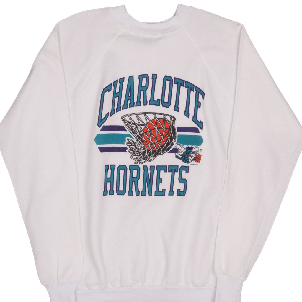 Vintage NBA Charlotte Hornets Sweatshirt 1990S Size Large Made In USA