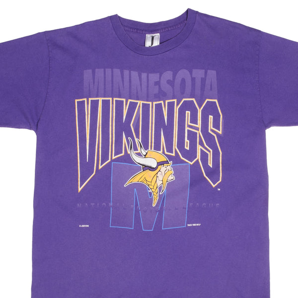 Vintage NFL Minnesota Vikings Tee Shirt Size Large Made In USA With Single Stitch Sleeves