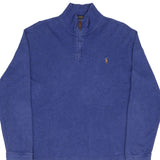 Polo Ralph Lauren Blue Quarter 1/4 Zip Sweater Size Large