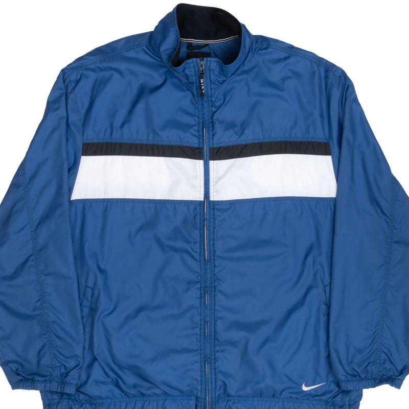 Vintage Nike Classic Swoosh Blue Windbreaker Jacket 1990S Size XL