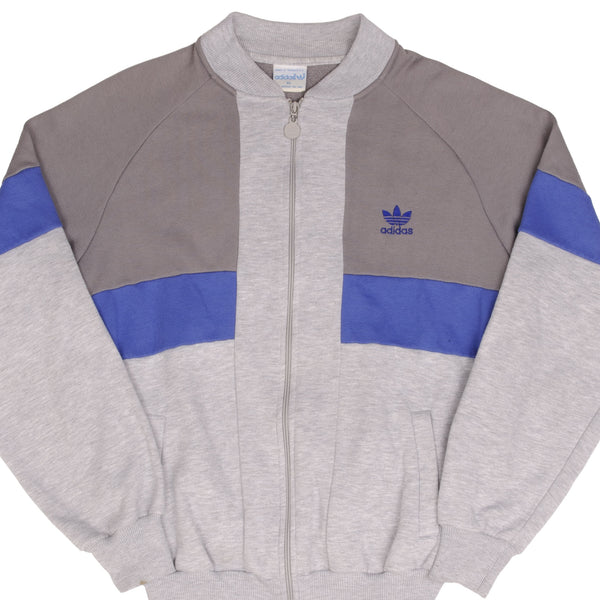 Vintage Adidas Full Zip Grey Sweatshirt Jacket 1990S Size XL