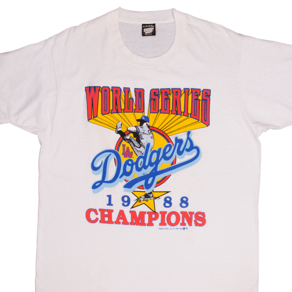 VINTAGE MLB LOS ANGELES DOGERS CHAMPIONS 1988 TEE SHIRT XL MADE