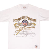 Vintage Nhl Pittsburgh Penguins Stanley Cup Champions Tee Shirt 1992 Size Large Made In USA With Single Stitch Sleeves