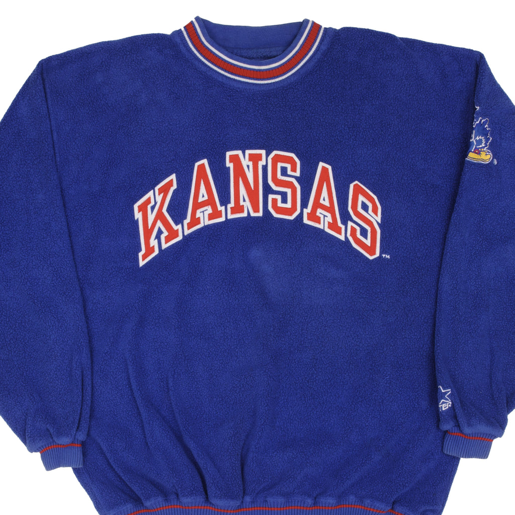 Vintage NCAA University Of Kansas Jayhawk Starter Sweatshirt 1990S Size Large