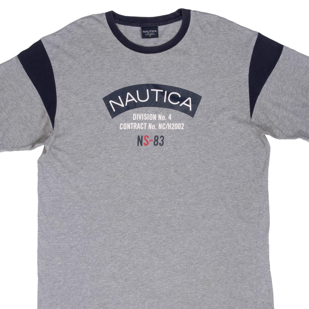 Vintage Nautica Grey Tee Shirt 2000S Size XL