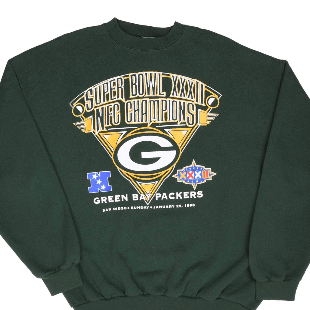 Vintage Nfl Green Bay Packers Super Bowl XXXII 1998 Sweatshirt XL Made In Usa