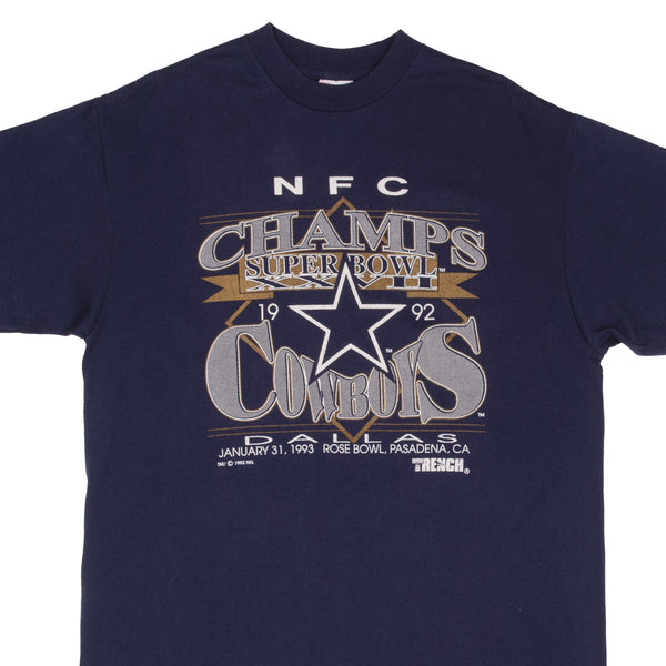 Vintage Nfl Dallas Cowboys Super Bowl Xxvii Champs 1992 Tee Shirt Xl Made In Usa With Single Stitch Sleeves