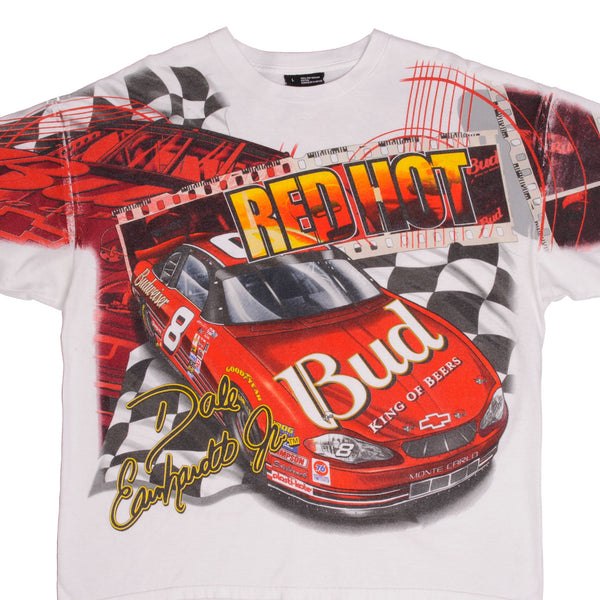 VINTAGE NASCAR ALL OVER PRINT DALE EARNHARDT JR 90S 2000S TEE SHIRT LARGE