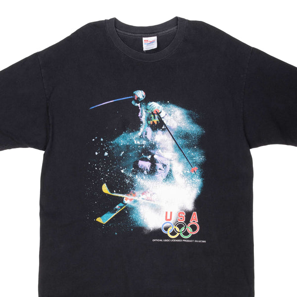 Vintage Winter Olympics Team Usa Ski Tee Shirt 1990S Size XL