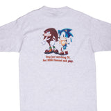 Vintage Sega Channel Sonic Knuckles 1990S Tee Shirt Size XL With Single Stitch Sleeves