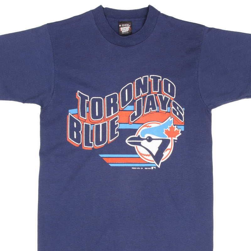 Vintage Mlb Toronto Blue Jays 1989 Tee Shirt Size Small Made In USA With Single Stitch Sleeves