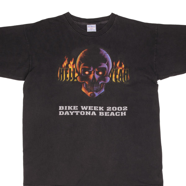 Vintage Daytona Beach Bike Week 2002 Hell Yeah Tee Shirt Size XL