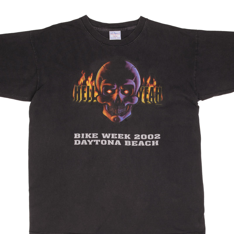 Vintage Daytona Beach Bike Week 2002 Hell Yeah Tee Shirt Size XL