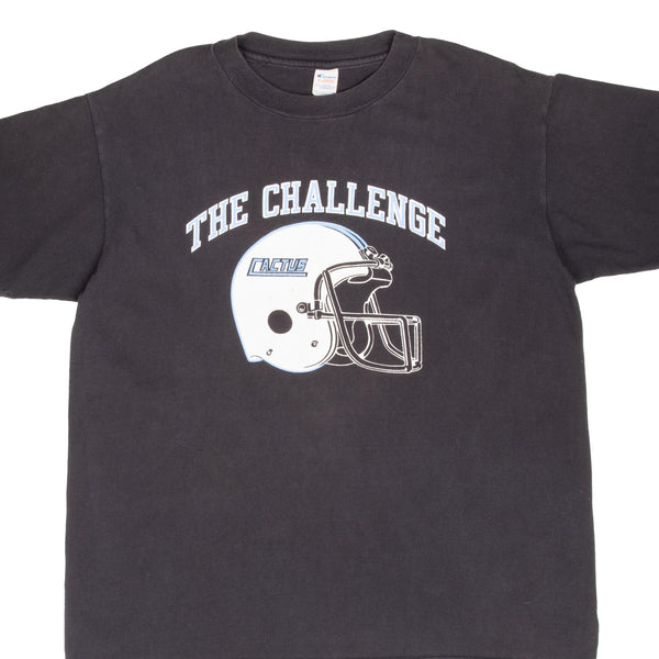 Vintage Cactus Football Challenge Tee Shirt 1980S Size XL Made In Usa With Single Stitch Sleeves