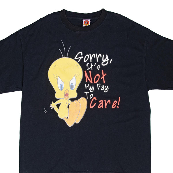 Vintage Looney Tunes Tweety Sorry If Its Not My Day To Care Tee Shirt 1990S Size XL