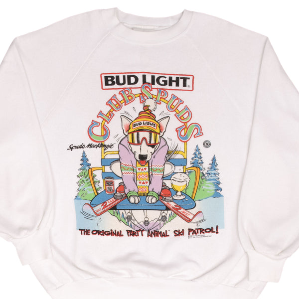 Vintage Budweiser Club Spuds The Original Party Animal Patrol Ski 1987 Sweatshirt Size XL