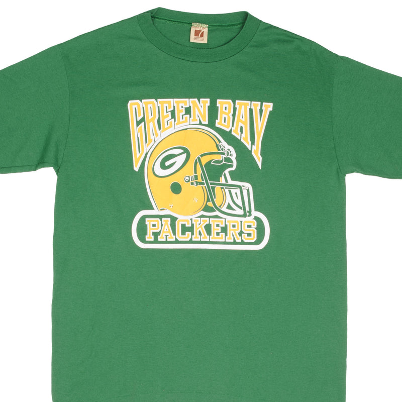 Vintage NFL Green Bay Packers Tee Shirt 1980S Size Large Made In USA With Single Stitch Sleeves